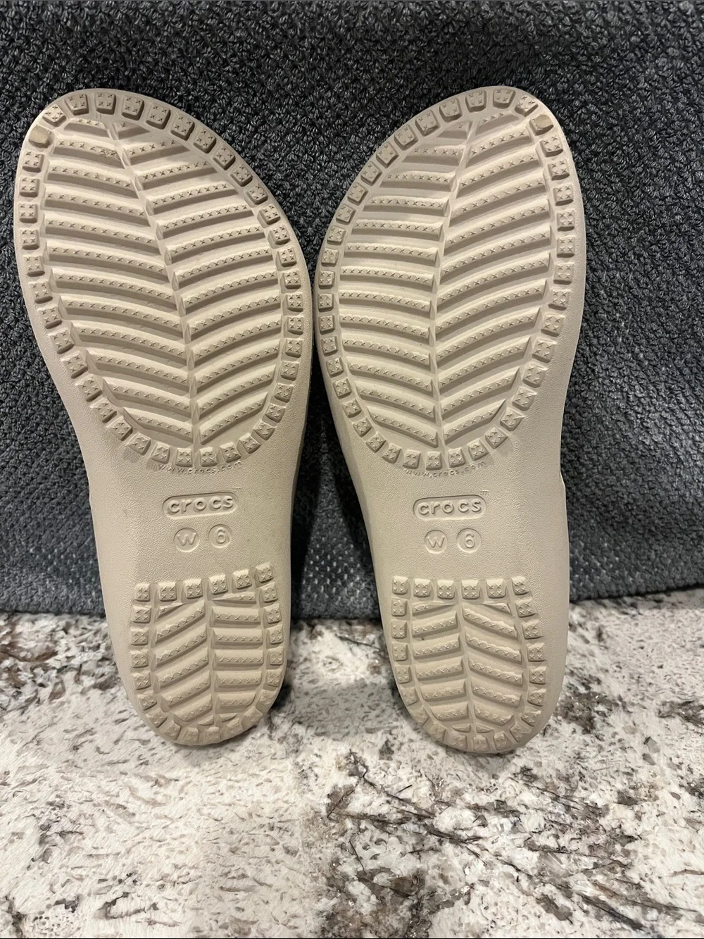 CROCS Women’s Beige Triple-Strap Comfort Slide Sandals